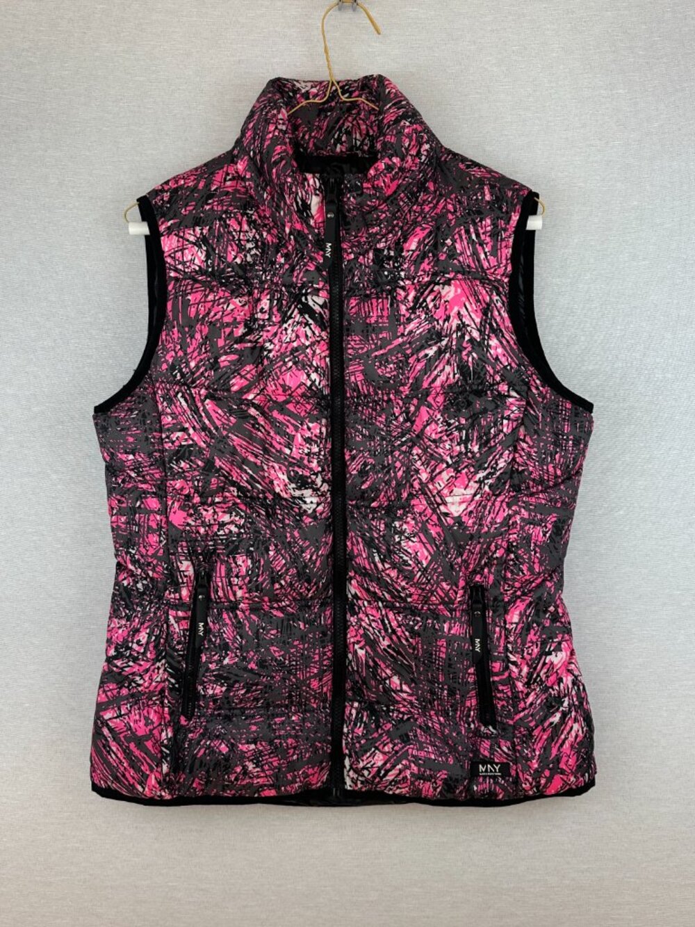 MARC NEW YORK PERFORMANCE MNY PUFFER CAMUFLAGE PINK VEST WOMEN'S SIZE M